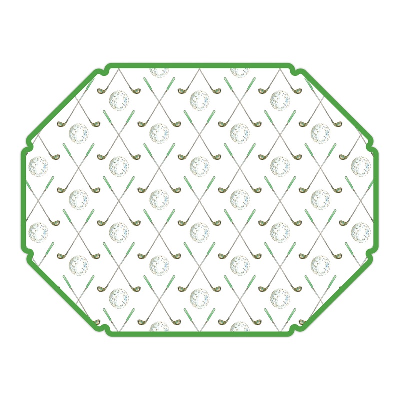 HANDPAINTED GOLF BALL AND CLUB PLACEMATS