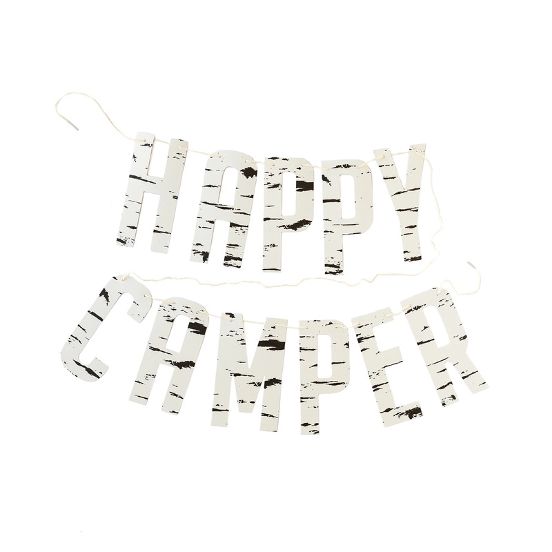 HAPPY CAMPER ADVENTURE CAMPING THEMED BANNER DECORATION