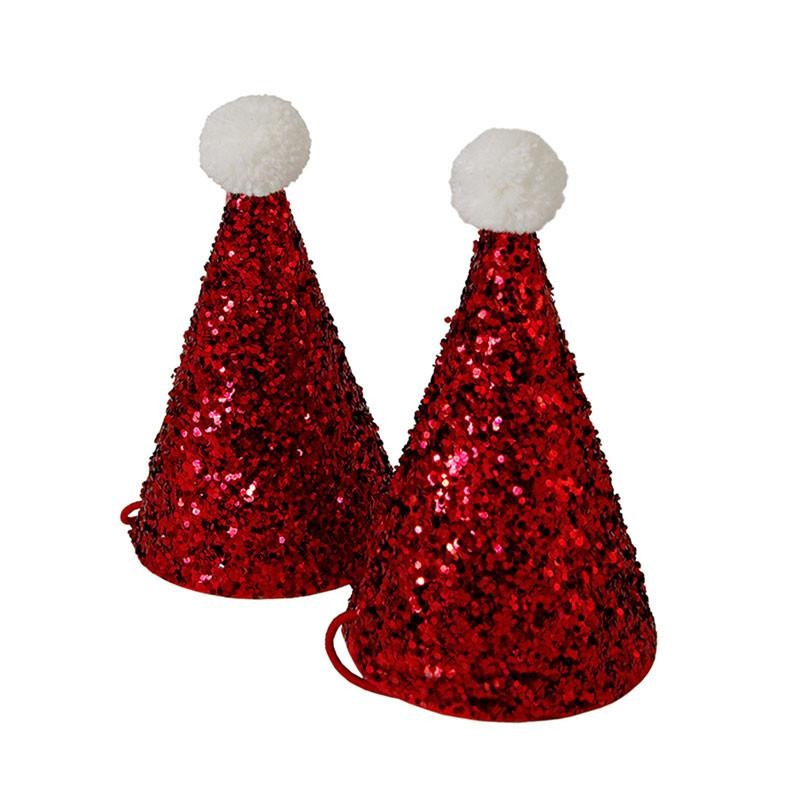 MINI GLITTER SANTA HATS