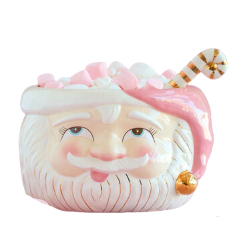 PAPA NOEL PINK SANTA PUNCH BOWL WITH LADLE