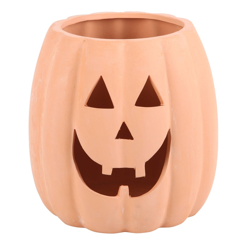 TERRACOTTA HALLOWEEN PUMPKIN VASE