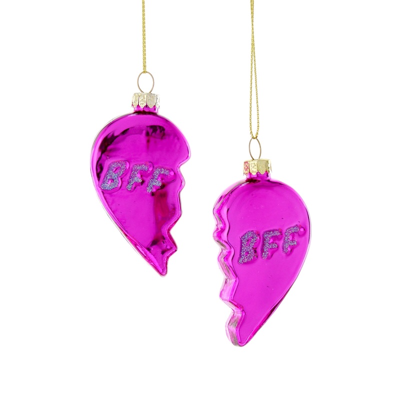 BFF HEART PINK ORNAMENTS BY CODY FOSTER