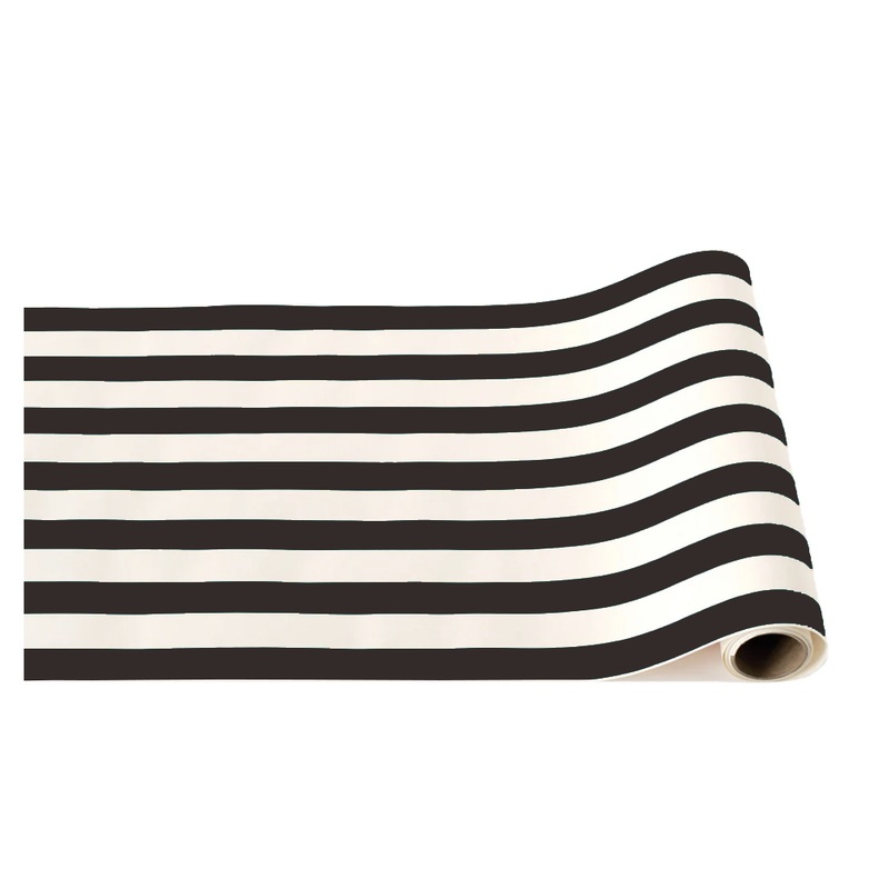 BLACK NOIR SIGNATURE CABANA STRIPE TABLE RUNNER