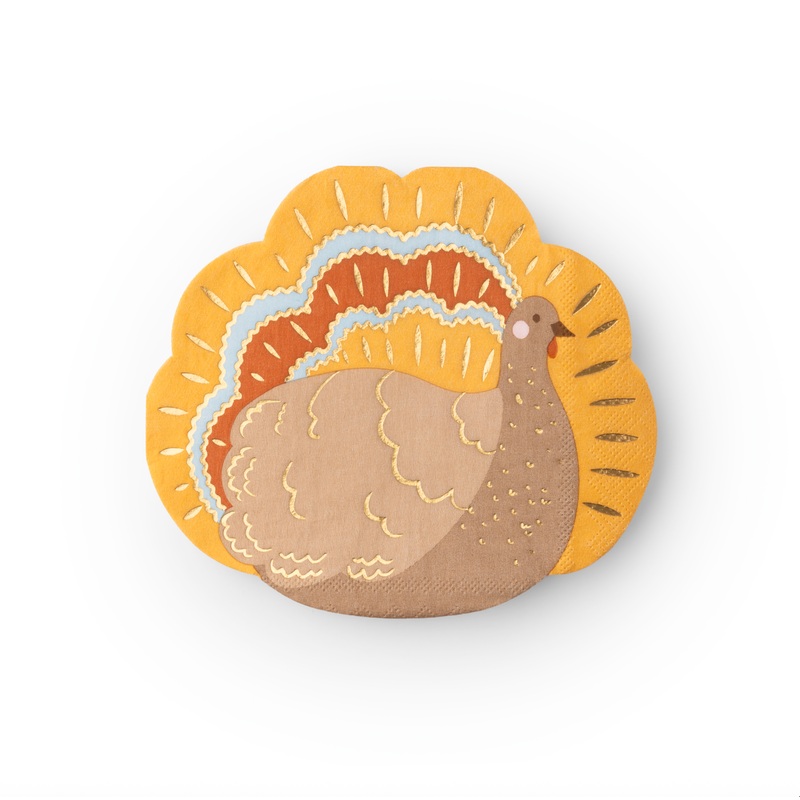 CHARMING TURKEY THANKSGIVING NAPKINS