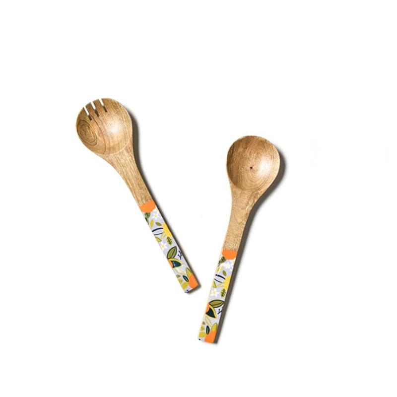 CITRUS MANGO WOOD SALAD SERVER SET