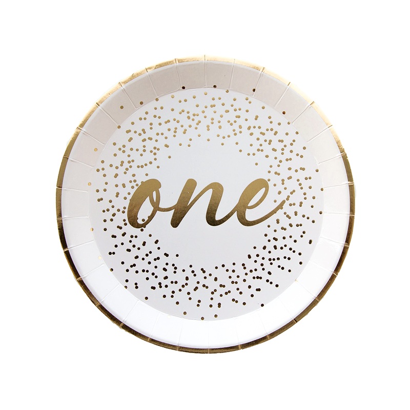 FIRST 1ST BIRTHDAY PARTY PLATES - 'ONE'