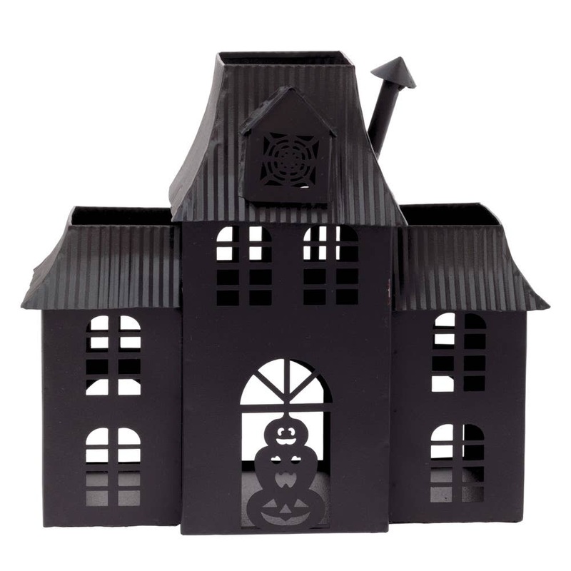 METAL HAUNTED HOUSE DECOR