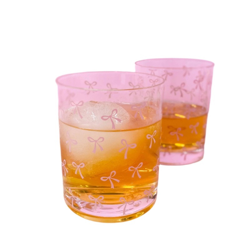 PINK BOWS COCKTAIL GLASS