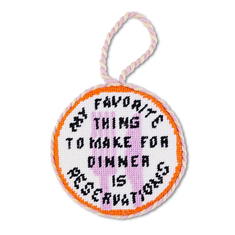 RESERVATIONS NEEDLEPOINT ORNAMENT