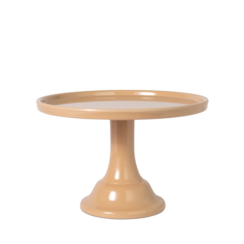 SMALL LATTE BROWN MELAMINE CAKE STAND