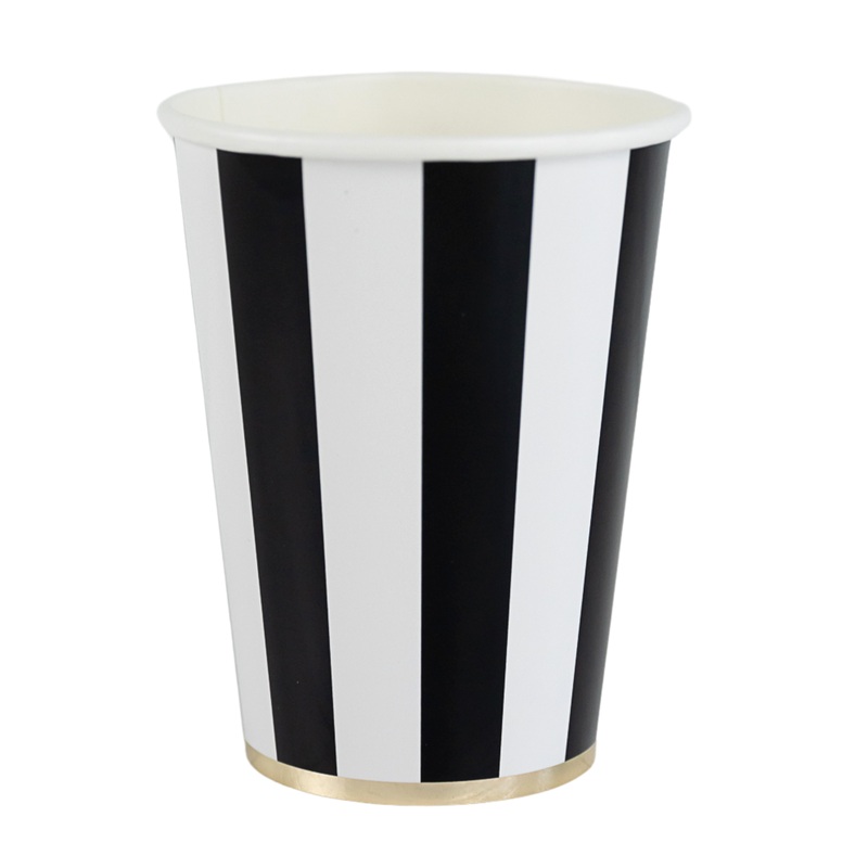 BLACK NOIR SIGNATURE CABANA STRIPE CUPS