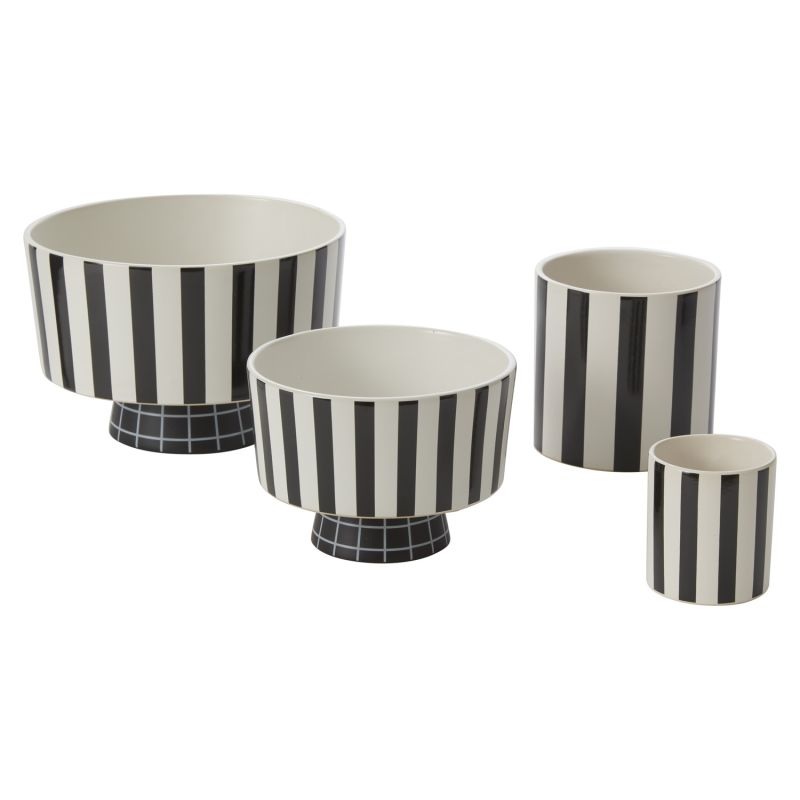 BLACK & WHITE CERAMIC POTS
