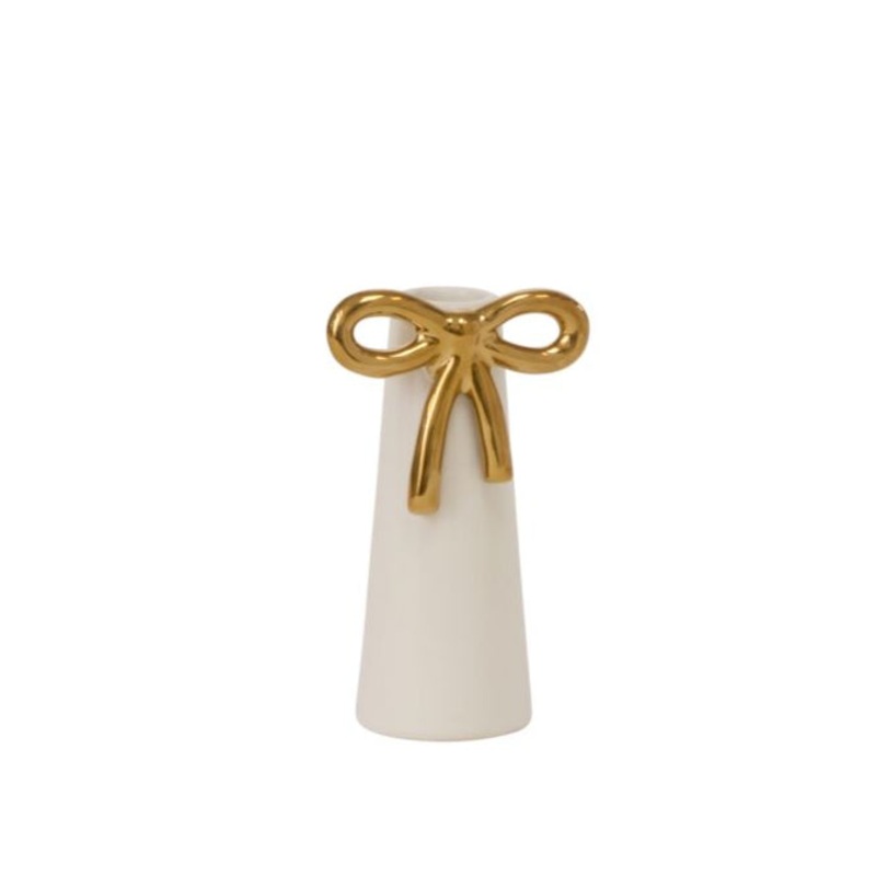 COQUETTE GOLD BOW BUD VASE