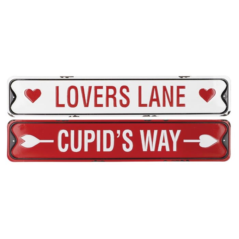 CUPIDS WAY LOVERS LANE ROAD SIGNS