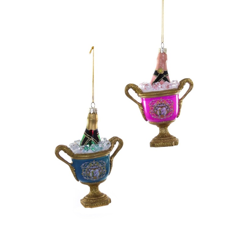 FRENCH WINE BUCKET GLASS ORNAMENT BY CODY FOSTER
