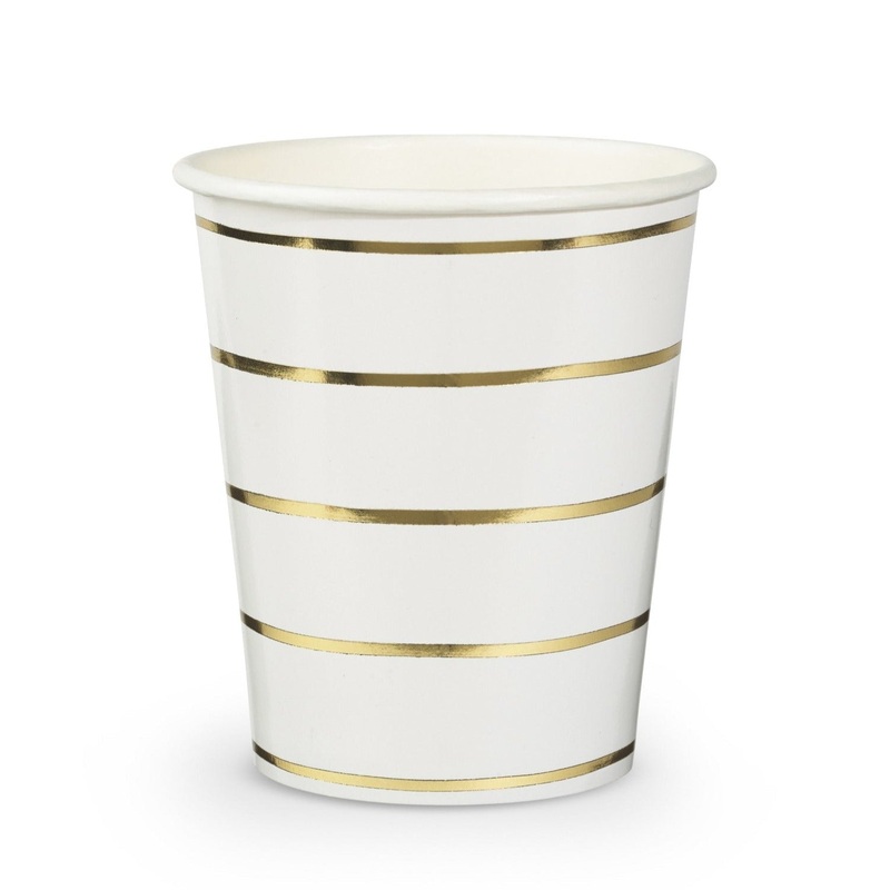 GOLD FRENCHIE STRIPED CUPS