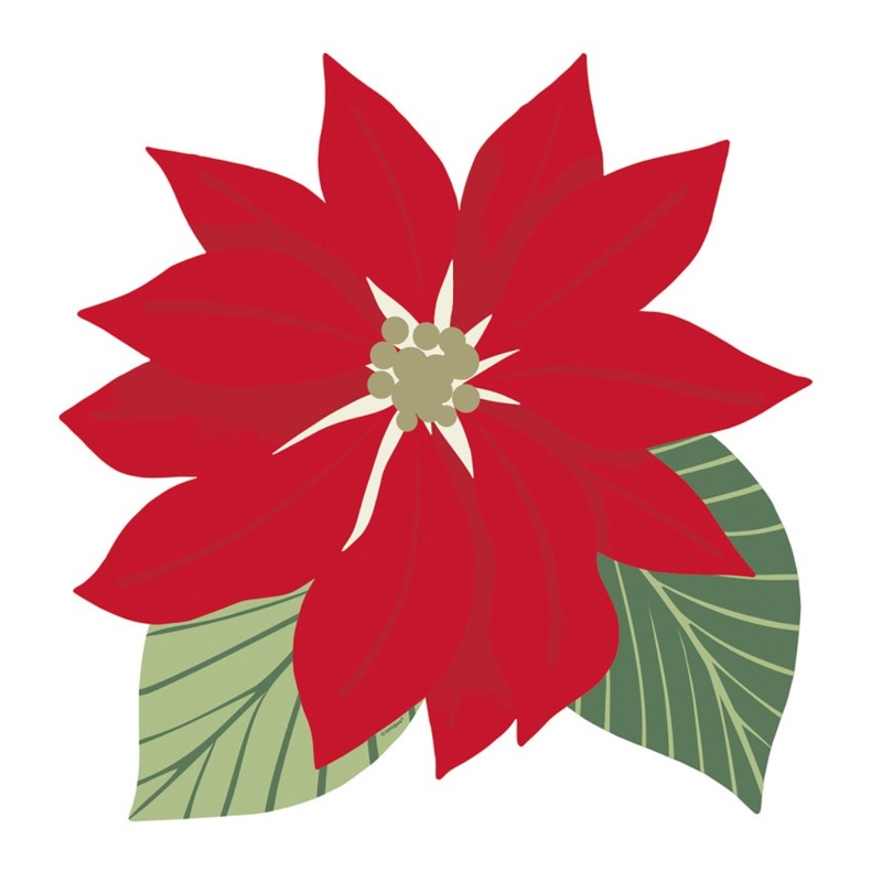 HOLLY POINSETTIA SHAPED PLACEMATS