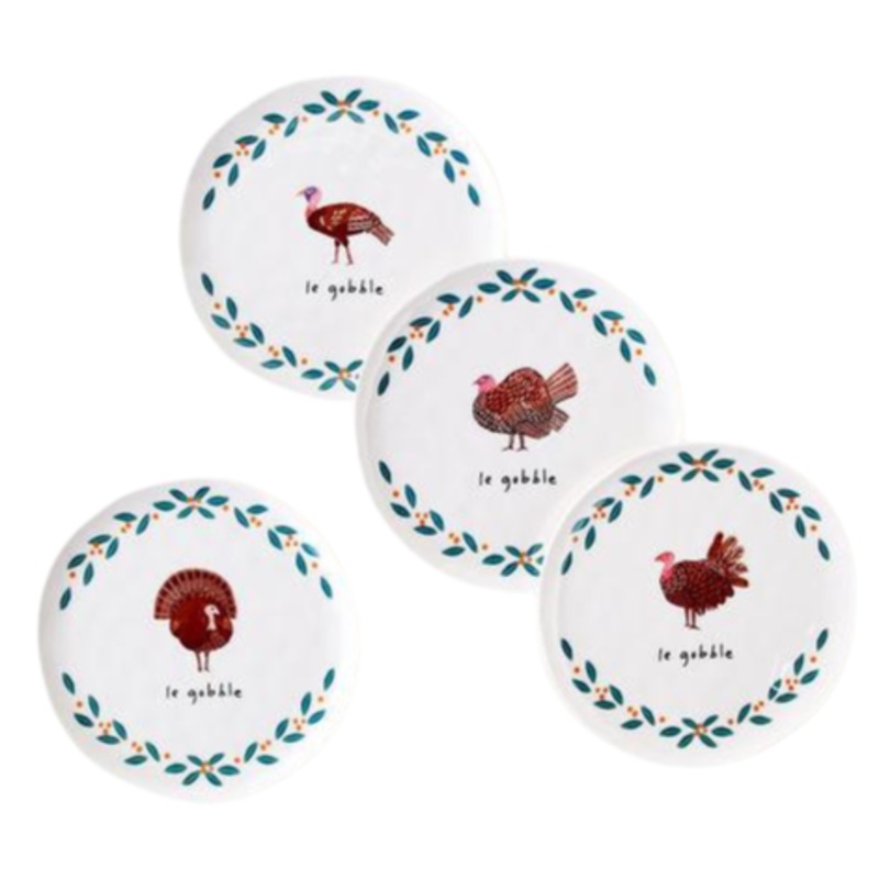 LE GOBBLE MELAMINE TURKEY PLATE