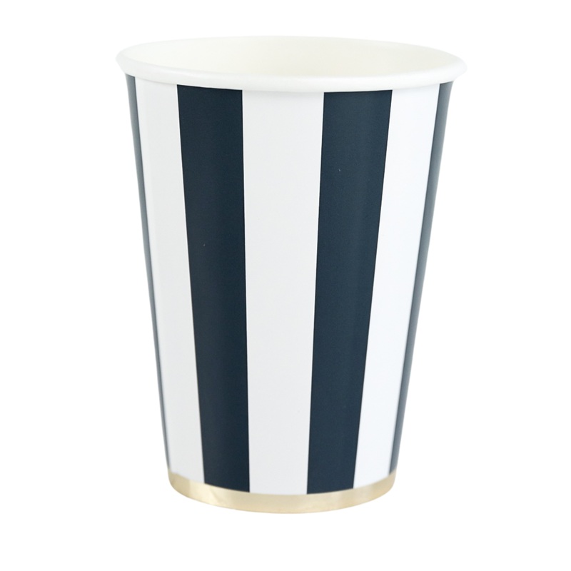 MIDNIGHT BLUE SIGNATURE CABANA STRIPE CUPS
