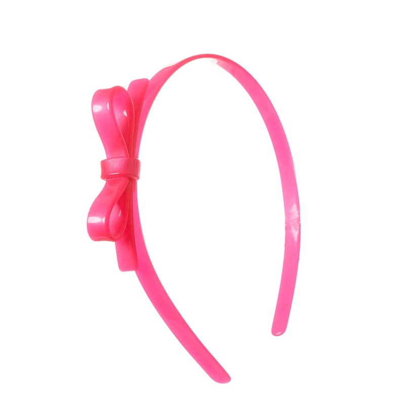 THIN BOW NEON PINK HEADBAND
