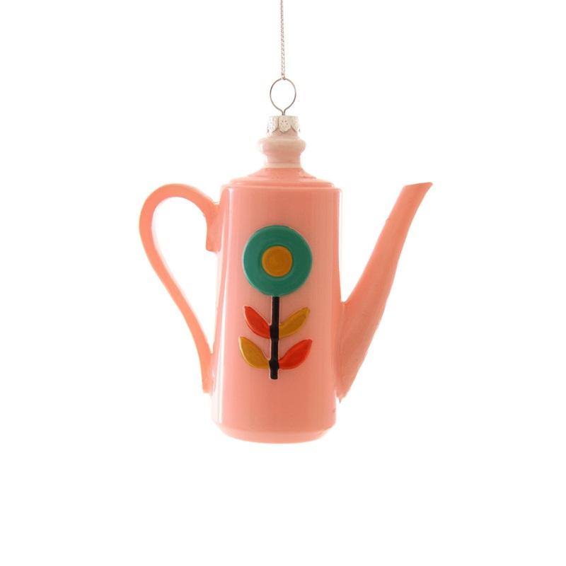 VINTAGE COFFEE POT GLASS ORNAMENT BY CODY FOSTER