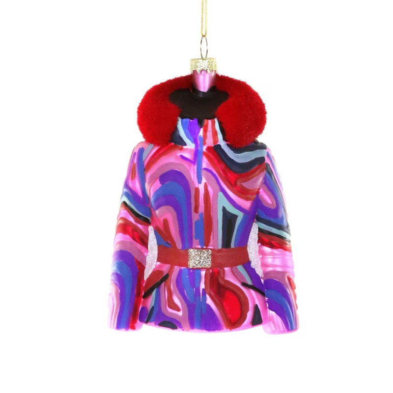 APRES SKI JACKET GLASS ORNAMENT BY CODY FOSTER