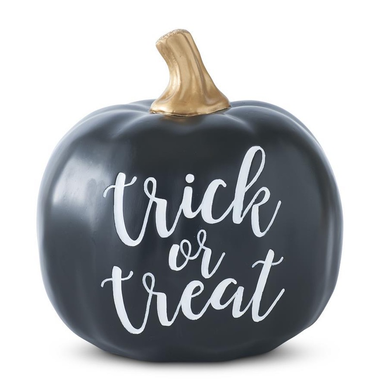 BLACK TRICK OR TREAT PUMPKIN