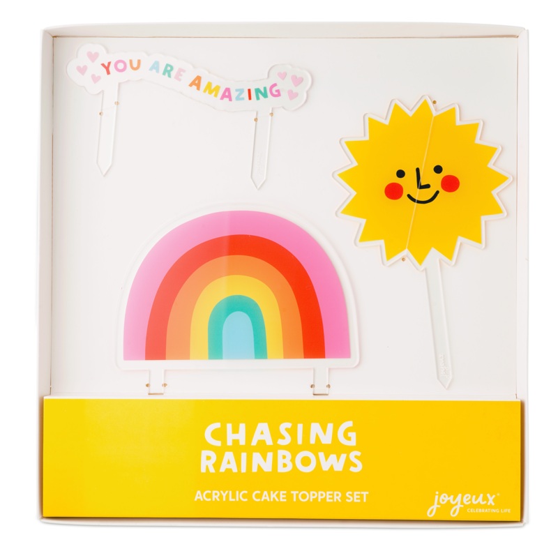CHASING RAINBOWS ACRYLIC CAKE TOPPER SET