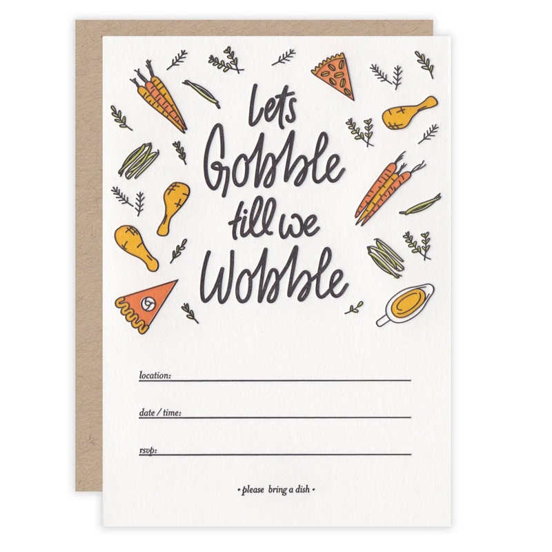 GOBBLE THANKSGIVING INVITATIONS