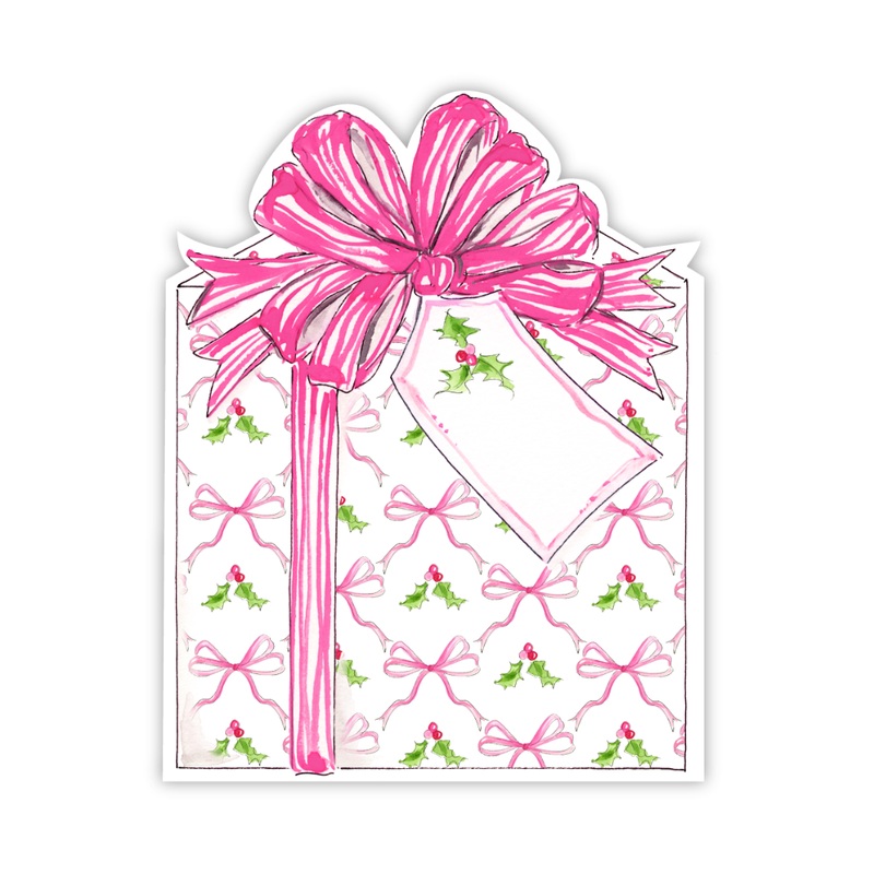 HANDPAINTED PINK HOLLY AND BOWS DIE-CUT ACCENTS