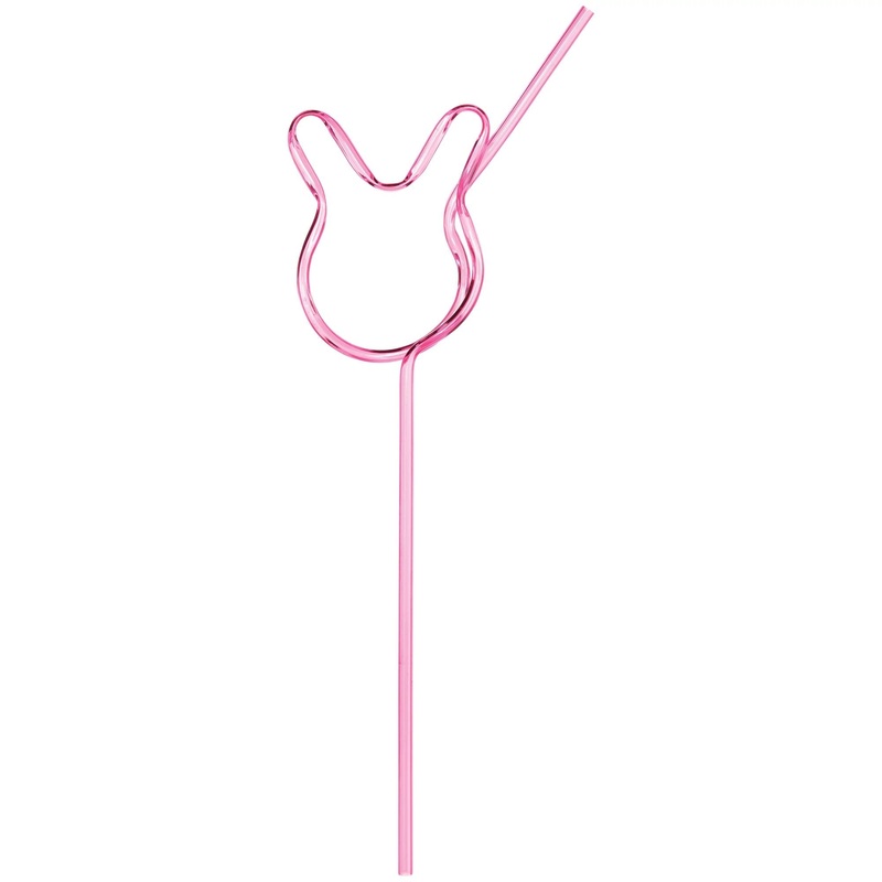 PINK BUNNY SHAPED STRAW