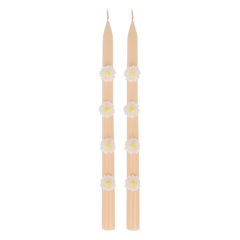 PINK DAISY TAPER CANDLES