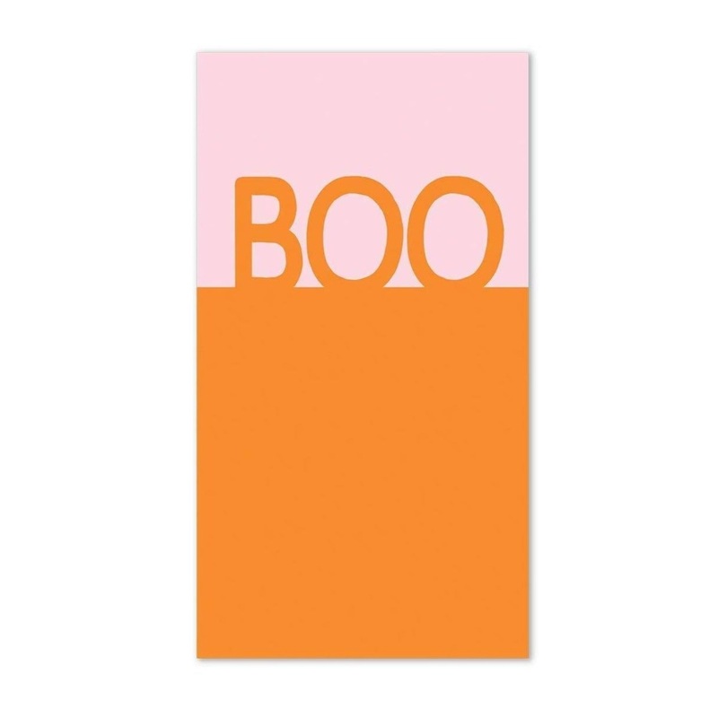 PINK & ORANGE PASTEL HALLOWEEN BOO GUEST TOWELS