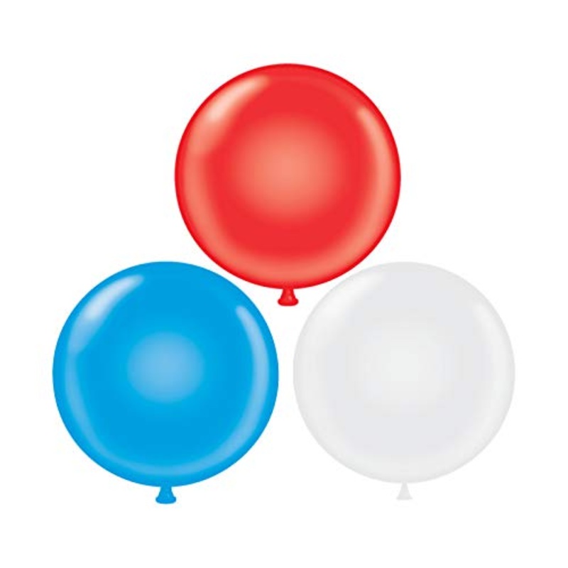 60 inch Giant Latex Balloons - Qty 3- (1) Red (1) White (1) Blue