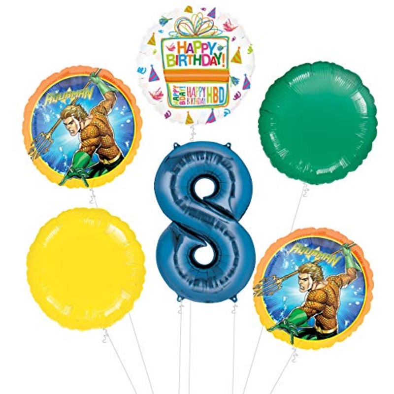 Aquaman 8th Birthday Party Supplies Balloon Bouquet Decorations