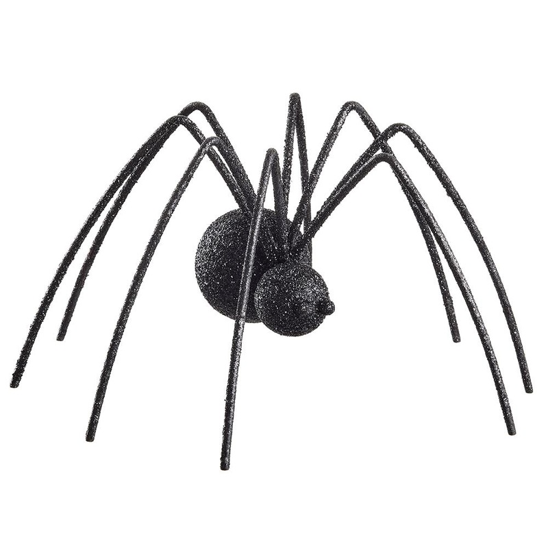 BLACK GLITTER SPIDER DECORATION
