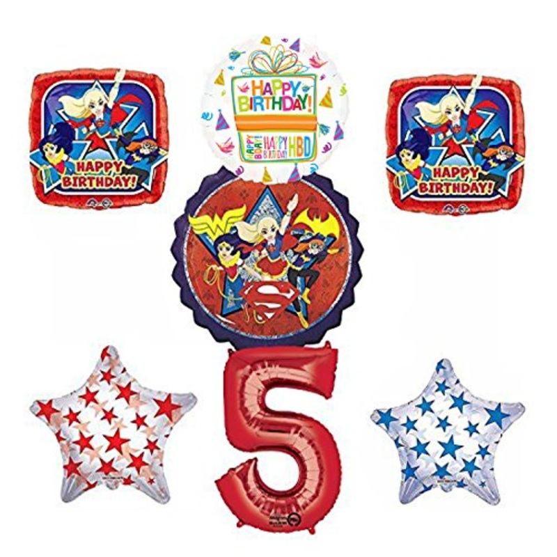DC Super Hero Girls 5th Birthday Party Supplies and Balloon Decorations