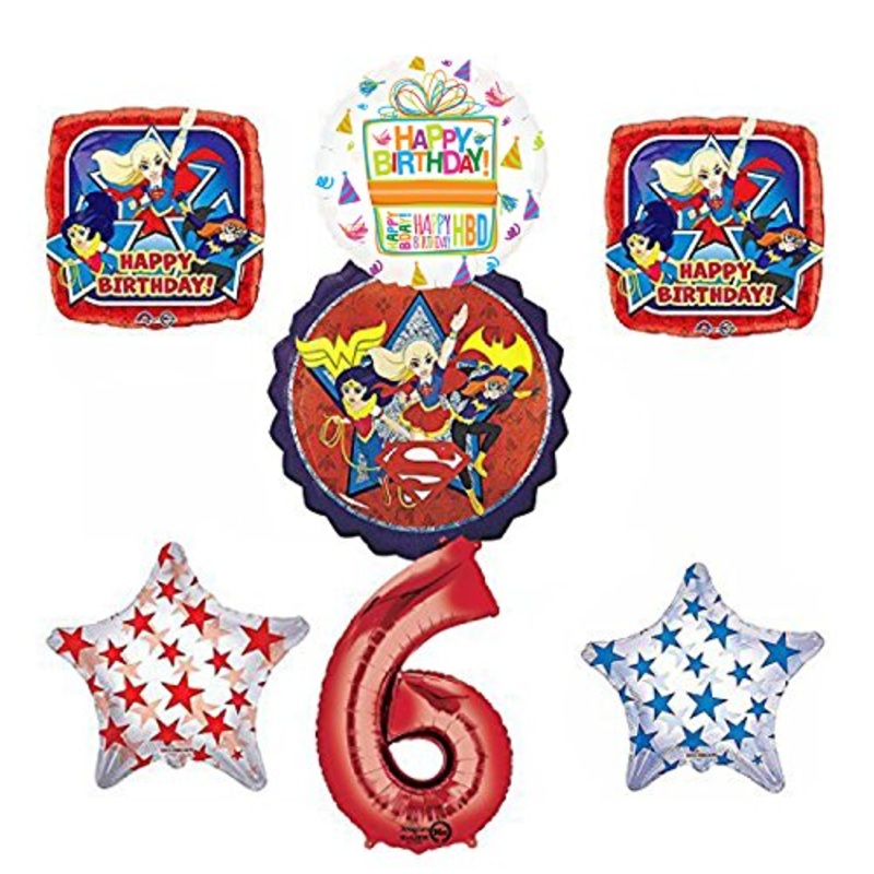 DC Super Hero Girls 6th Birthday Party Supplies and Balloon Decorations
