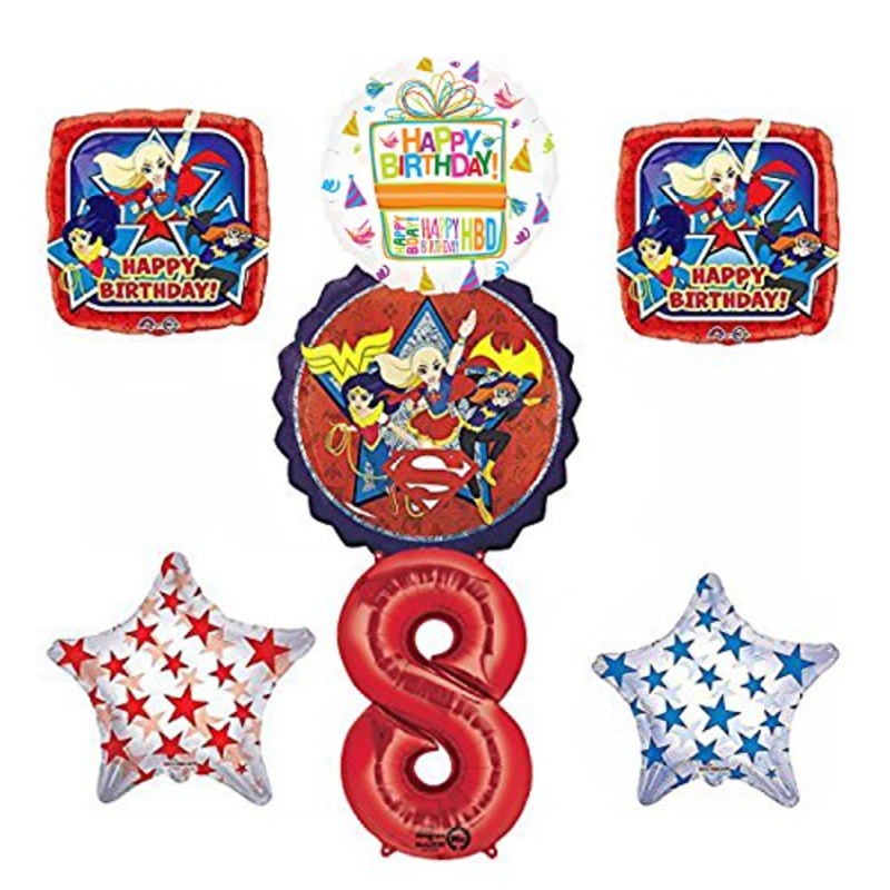 DC Super Hero Girls 8th Birthday Party Supplies and Balloon Decorations
