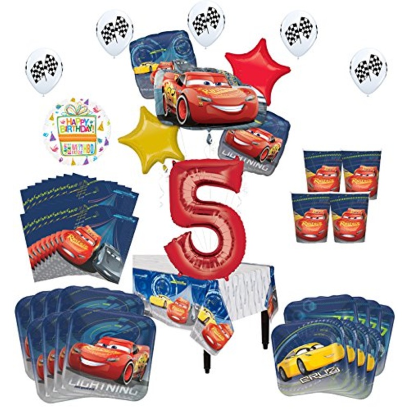Disney Cars 5th Birthday Party Supplies 8 Guest Kit