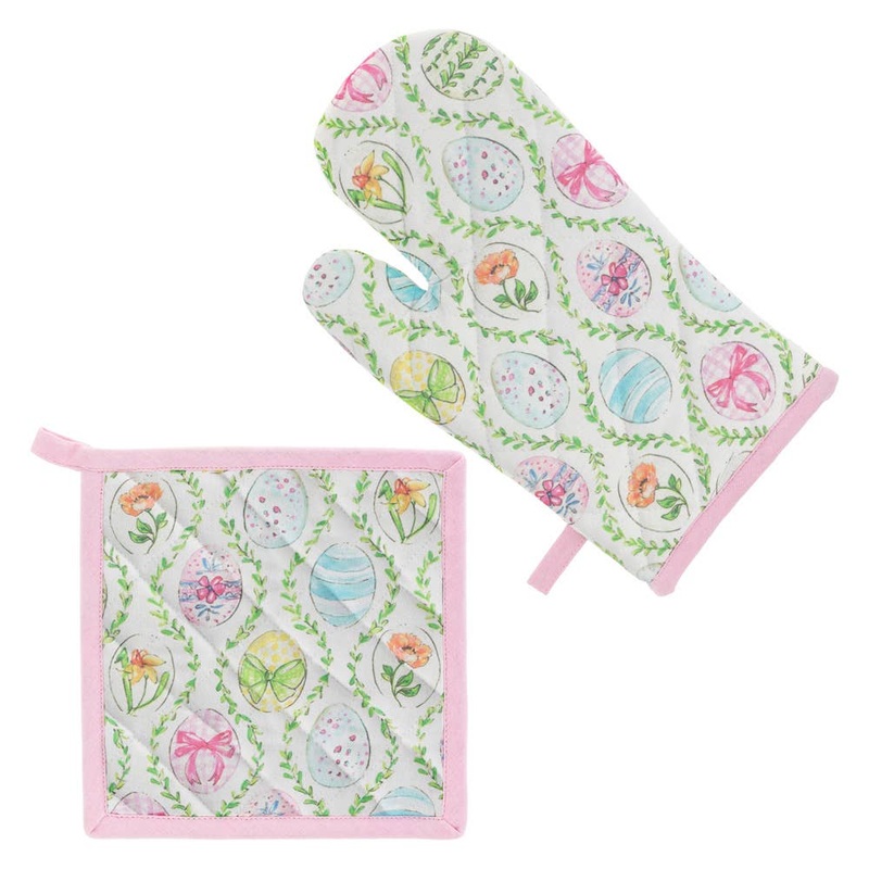 EASTER BUNNY OVEN MITT & POT HOLDER SET