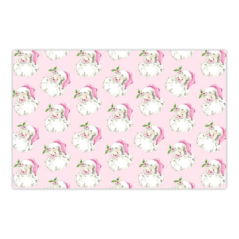 HANDPAINTED PINK SANTA PATTERN PLACEMATS