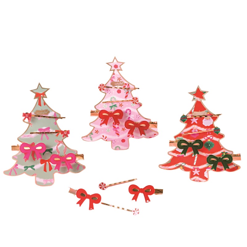 HOLIDAY BOW HAIR CLIP SET