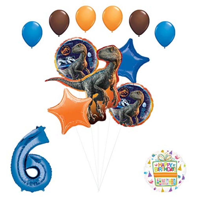 Jurassic World 6th Birthday Party Supplies Raptor Balloon Bouquet Decorations
