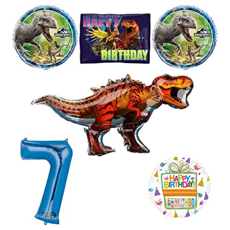 Jurassic World Dinosaur 7th Birthday Party Supplies and Balloon Decorations