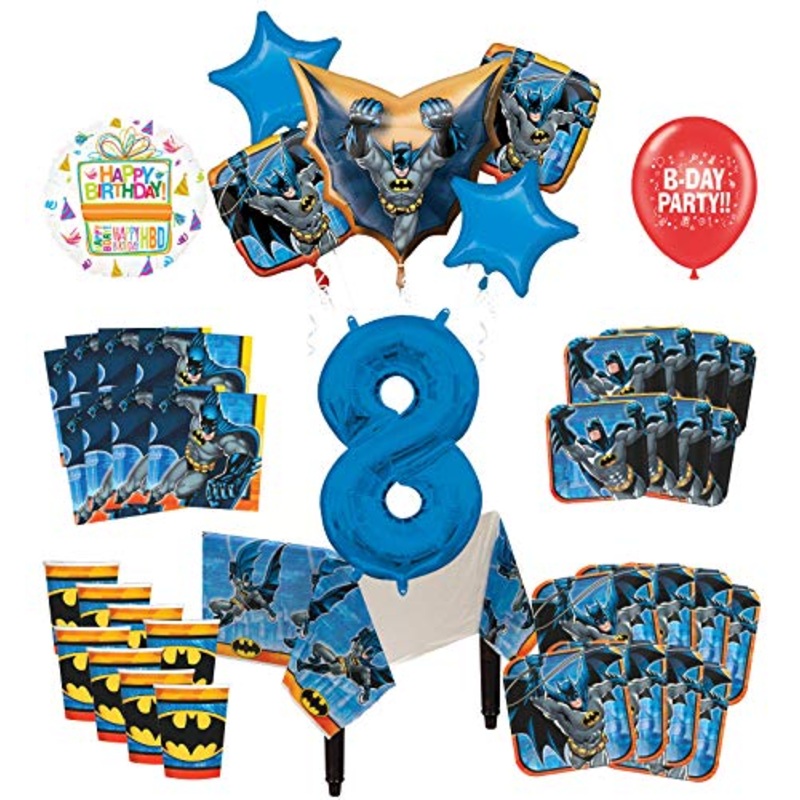 Mayflower Products Batman 8th Birthday Party Supplies and 8 Guest Balloon Decoration Kit