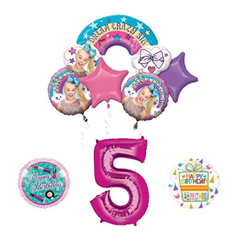Mayflower Products JoJo Siwa 5th Birthday Balloon Bouquet Decorations and Party Supplies