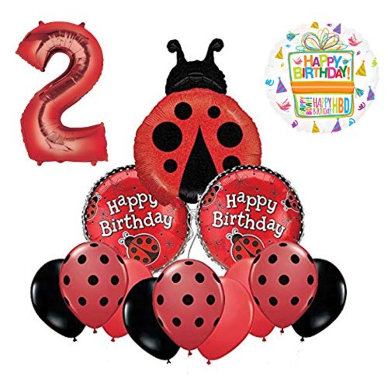 Mayflower Products Ladybug 2nd Birthday Party Supplies Balloon Bouquet Decoration