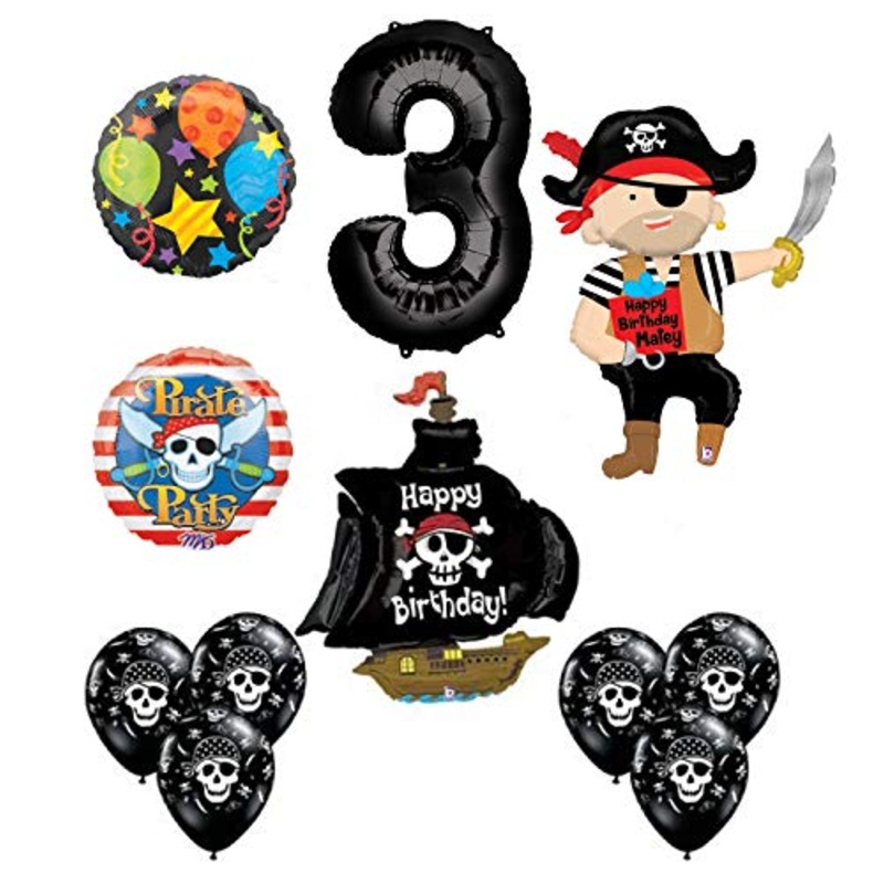 Mayflower Products Pirate 3rd Birthday Party Supplies Balloon Bouquet Decorations