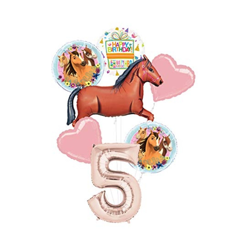 Mayflower Products Spirit Riding Free Party Supplies 5th Birthday Brown Horse Balloon Bouquet Decorations